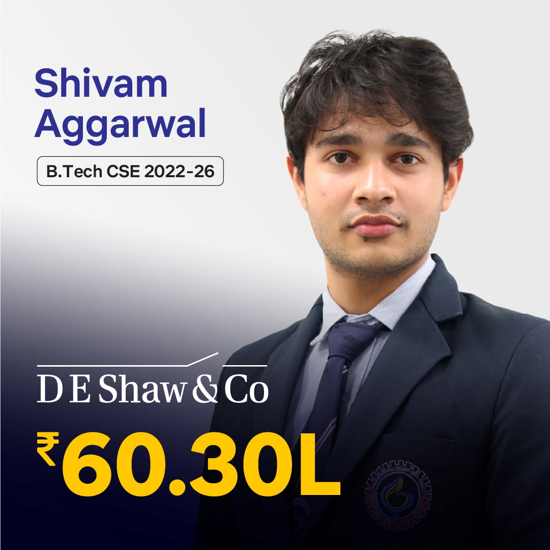 Shivam Aggarwal placed in DE Shaw